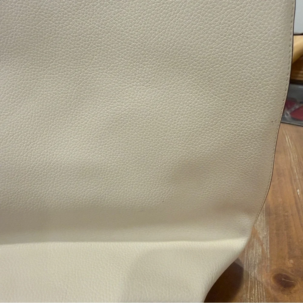 Coach Thea Leather Tote Chalk Pebbled Carryall Purse Everyday Shoulder Bag